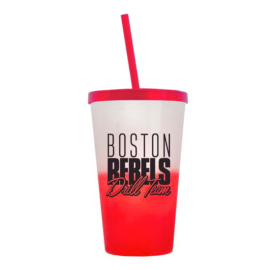 Cool Color Change Straw Tumbler Translucent Red - Frost-to-Red