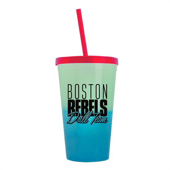 Cool Color Change Straw Tumbler Translucent Red - Green-to-Blue