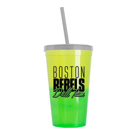Cool Color Change Straw Tumbler Translucent Smoke - Yellow-to-Green