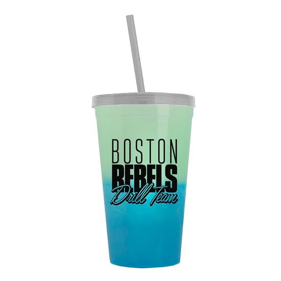 Cool Color Change Straw Tumbler Translucent Smoke - Green-to-Blue