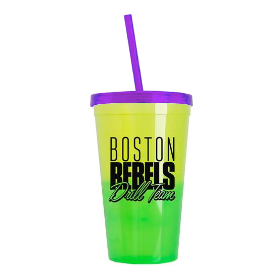 Cool Color Change Straw Tumbler Translucent Violet - Yellow-to-Green