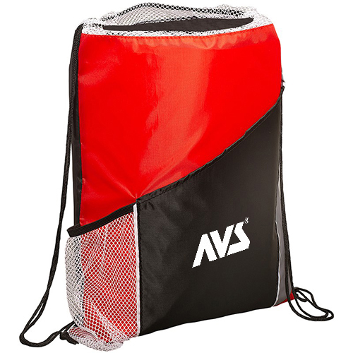 Sprint Angled Drawstring Sports Pack w/ Pockets  Red