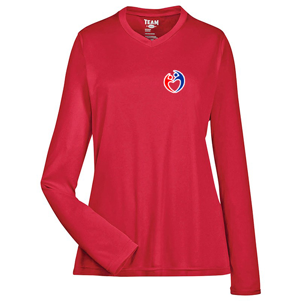 Team 365® Ladies Zone Performance Long-Sleeve T-Shirt  Red