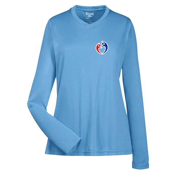 Team 365® Ladies Zone Performance Long-Sleeve T-Shirt  Light Blue