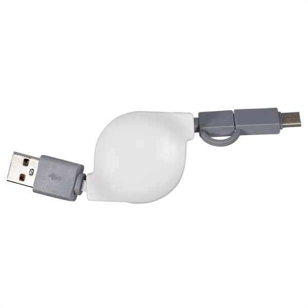 Retractable 3-IN-1 Charging Cable White