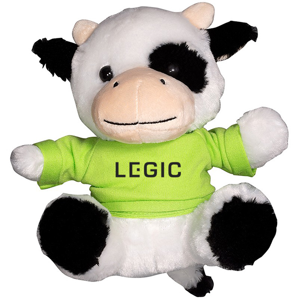 Plush Cow with T-Shirt  Lime Green