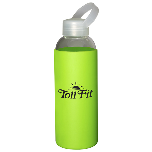 Glass Bottle with Color Silicone Sleeve 