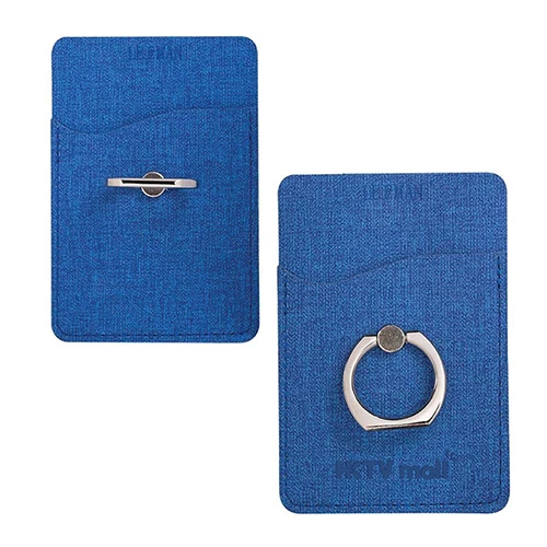 LeemanTM RFID Phone Pocket with Metal Ring Phone Stand  Blue