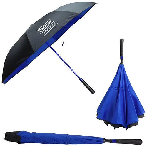 Skyline Two-Tone Inversion Umbrella Blue