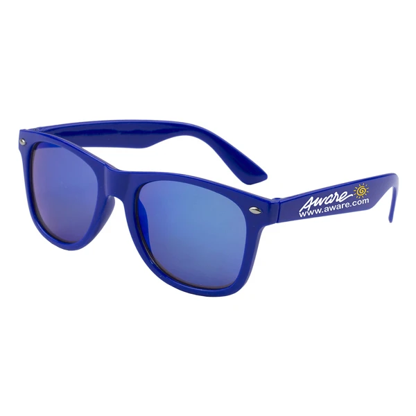Clairemont Colored Mirror Tint Sunglasses with High Gloss Blue