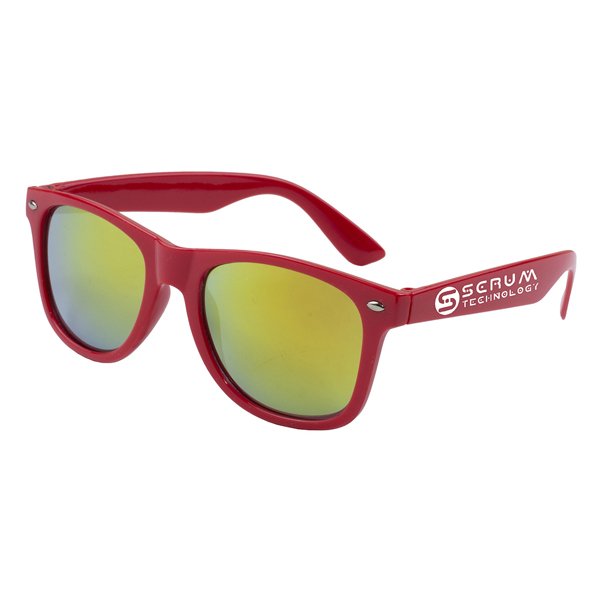 Clairemont Colored Mirror Tint Sunglasses with High Gloss Red
