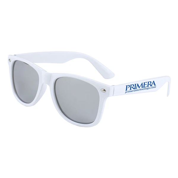 Clairemont Colored Mirror Tint Sunglasses with High Gloss White