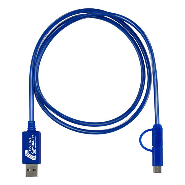 Payson 3-in-1 LED Cell Phone Charging Cable Blue