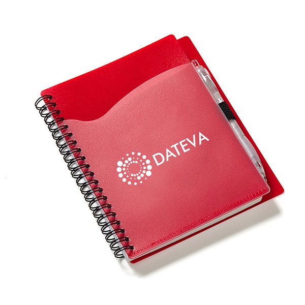 Wave Spiral Notebook with Cardinal Pen