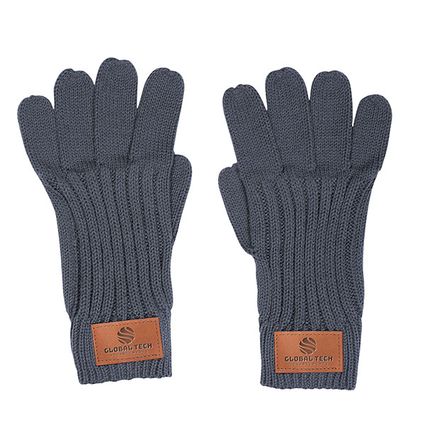 Leeman Rib Knit Gloves Grey