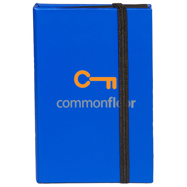 Go-Getter Hard Cover Sticky Notepad/Business Card Case Blue