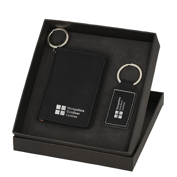 Wallet & Keychain Leatherette Set