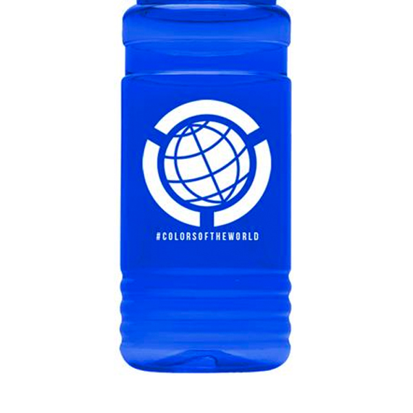 UpCycle RPET Bottle Drink-Thru Lid-20 Oz.  Translucent Blue