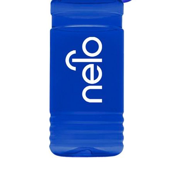 UpCycle RPET Bottle Tethered Lid-20 Oz.  Translucent Blue