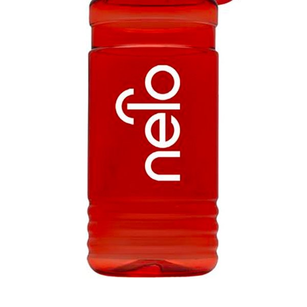 UpCycle RPET Bottle Tethered Lid-20 Oz.  Translucent Red
