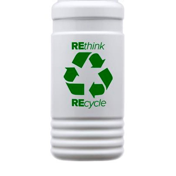 UpCycle RPET Bottle Pop Up Sip Lid-20 Oz. Eco White