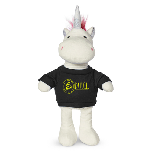 Plush Unicorn with T-Shirt  Black