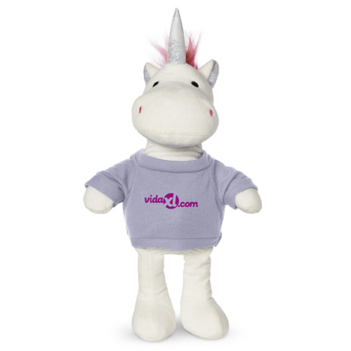 Plush Unicorn with T-Shirt  Gray
