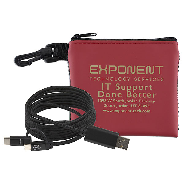 TechMesh Wired Mobile Tech Charging Cable Kit Red