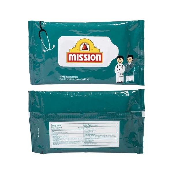 Antibacterial Pouch Wipes-Doctor & Nurse Teal