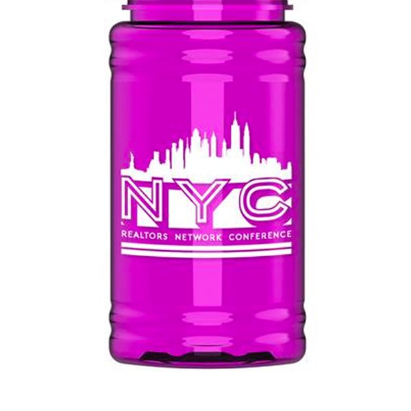 UpCycle RPet Sports Bottle with Pop-Up Sip Lid-16 Oz.  Translucent Fuchsia