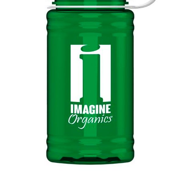 UpCycle RPet Sports Bottle with Tethered Lid -16 Oz. Translucent Green