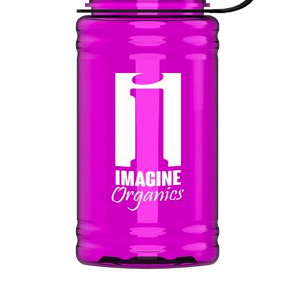UpCycle RPet Sports Bottle with Tethered Lid -16 Oz. Translucent Fuchsia