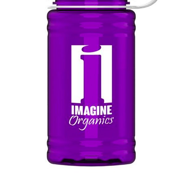 UpCycle RPet Sports Bottle with Tethered Lid -16 Oz. Translucent Violet