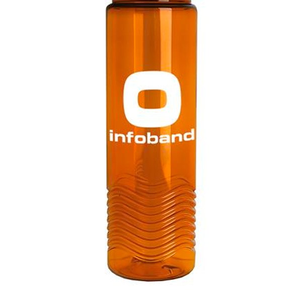 Wave Transparent Tritan Bottle Oval Crest Lid -24 Oz.  Translucent Orange