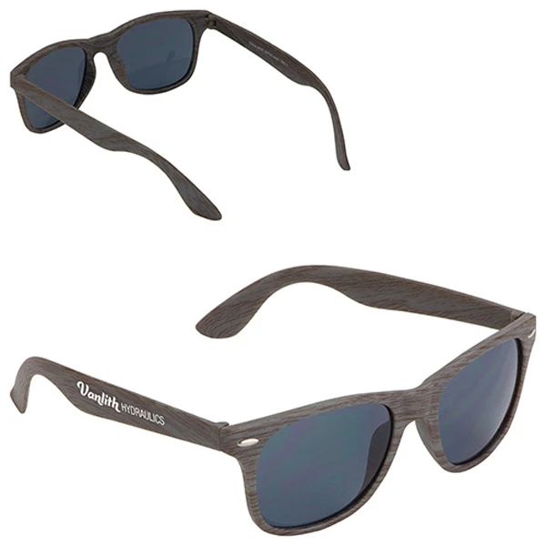 Sebring UV400 Wood Grain Sunglasses Gray