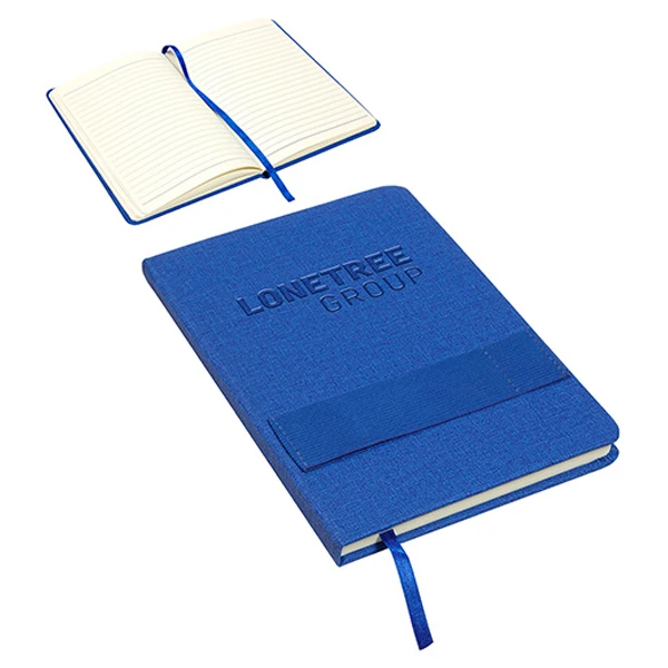 Council Textured Journal with Phone and Pen Holder Blue