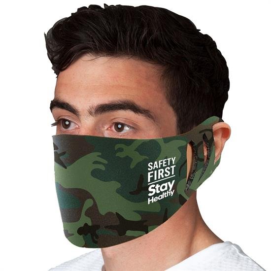 Stretchable Polyester Face Mask Camo Green