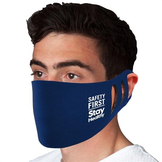 Stretchable Polyester Face Mask Navy Blue