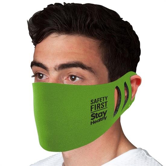 Stretchable Polyester Face Mask Lime Green