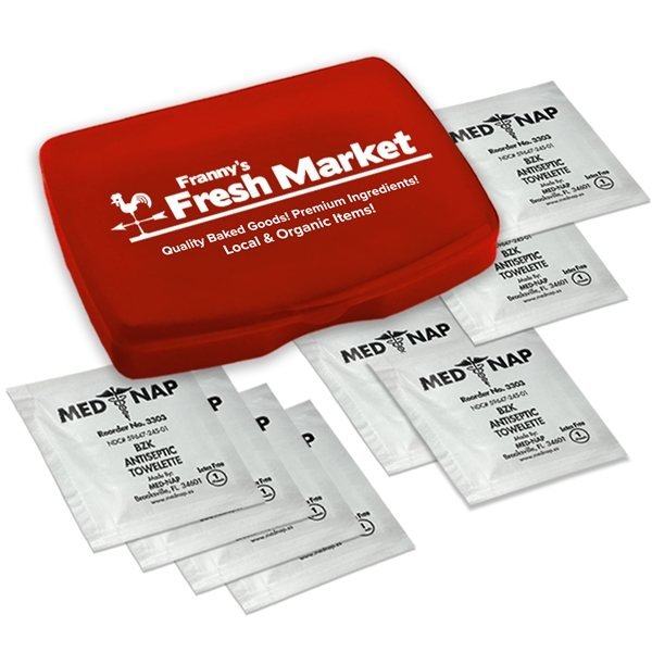Express Antiseptic Towelette Kit Translucent Red