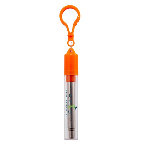 Stainless Steel Collapsible Reusable Straw Orange