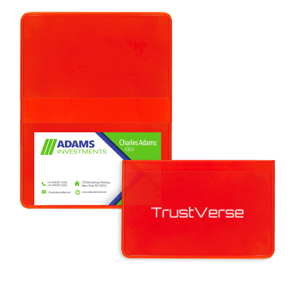 Deluxe Business Card Cases Tinted Clear Red