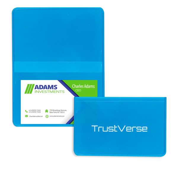 Deluxe Business Card Cases Tinted Clear Blue