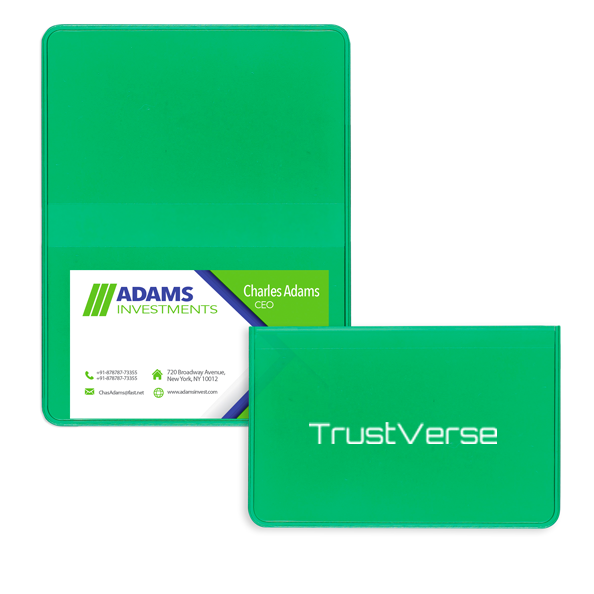 Deluxe Business Card Cases Tinted Clear Green