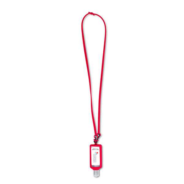 Hand Sanitizer with Lanyard Red