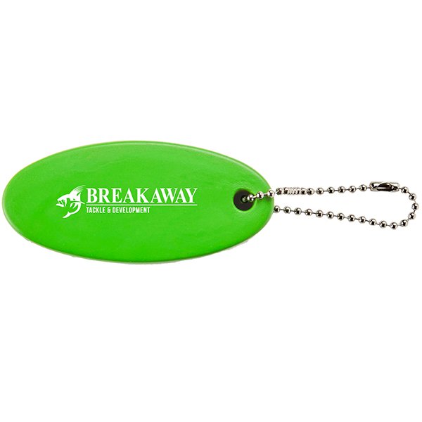Oval Floater Custom  Key Tag Lime Green