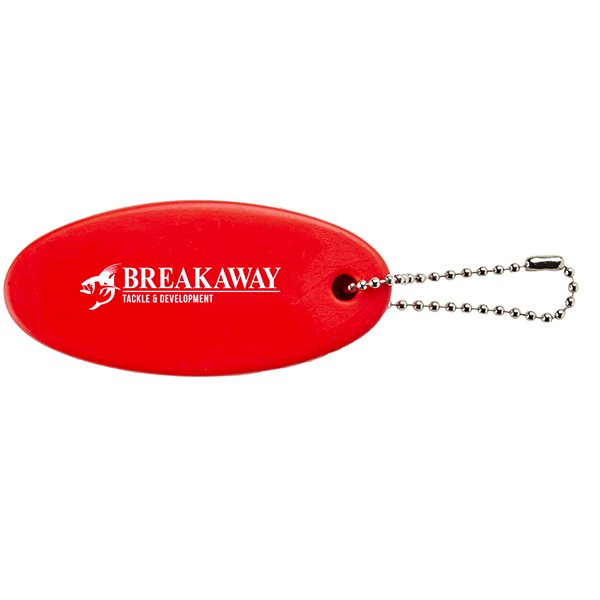 Oval Floater Custom  Key Tag Red