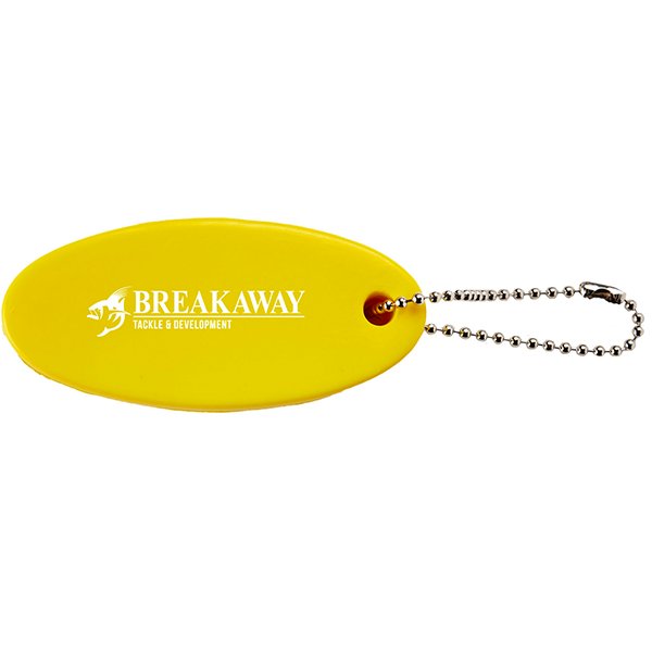 Oval Floater Custom  Key Tag Yellow