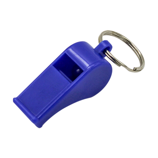 Plastic Whistle Key Chain Blue