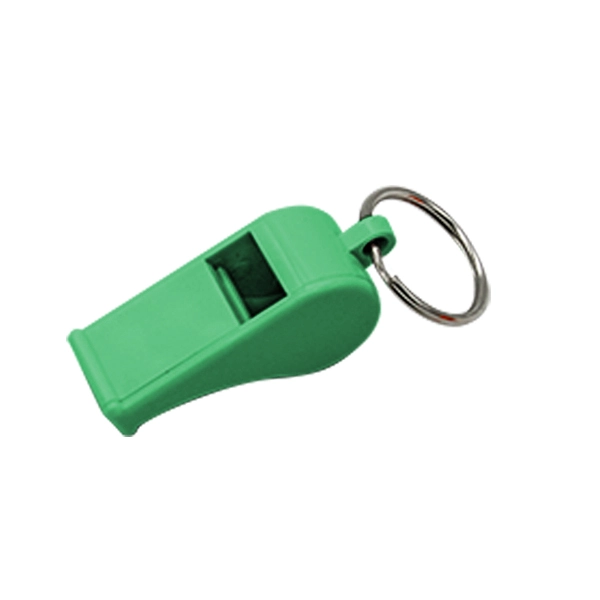 Plastic Whistle Key Chain Green